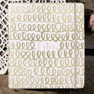 Kate Spade NY Wedding Planner Binder Bride's Personal Organizer Gold Heart Knot